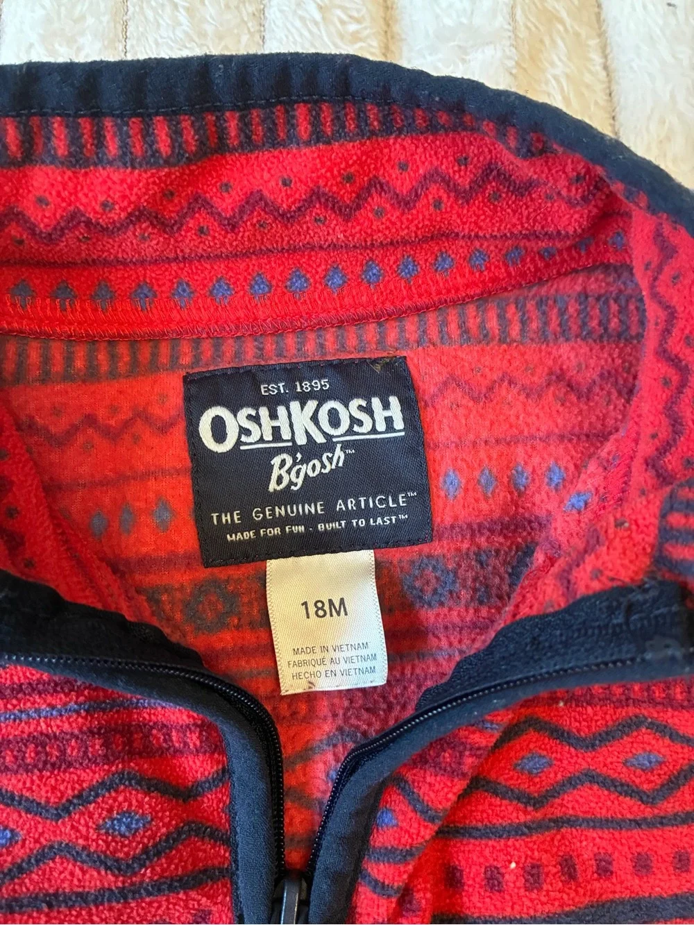 OshKosh 3/4 Zip Fleece Pullover | 18M